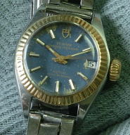 Lady Tudor Princess Oysterdate steel with gold bezel